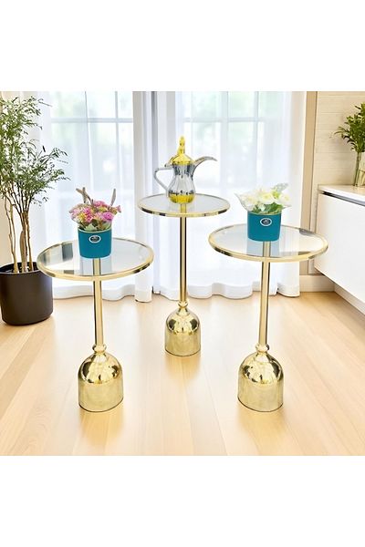 Gharaib Al Tuhaf Modern metal base side table set