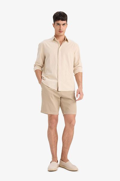 DeFacto Regular Fit Textured Bermuda Shorts E2234Ax25Sm