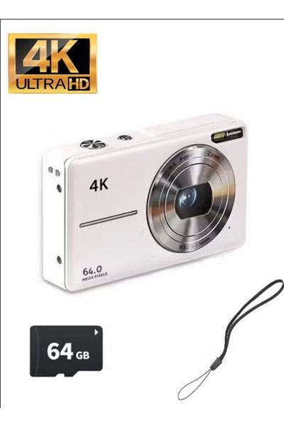 GENERAL 64MP 4K Digital Camera - 64GB Memory, 18X Zoom, Compact and Portable for Travel.