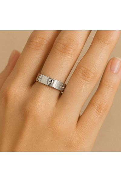 BY YASİN TOPÇU Infinite Circles Steel Ring (18 Sizes)