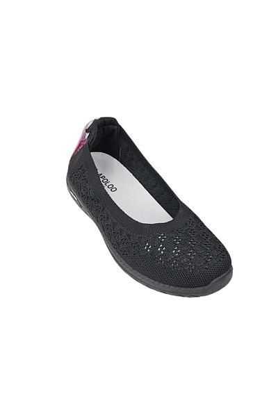 OEM Women's crocheted espadrilles, breathable textile material, soft rubber sole, comfortable, 38, Black