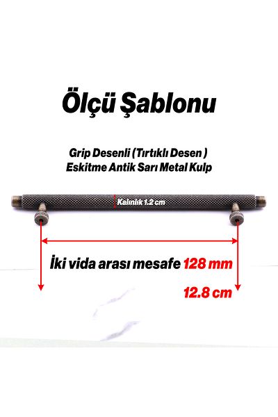 Badem10 Martin Antique Antique Yellow Metal Handle 128 mm Furniture Drawer Kitchen Cabinet Cupboard Modern Cover Handles