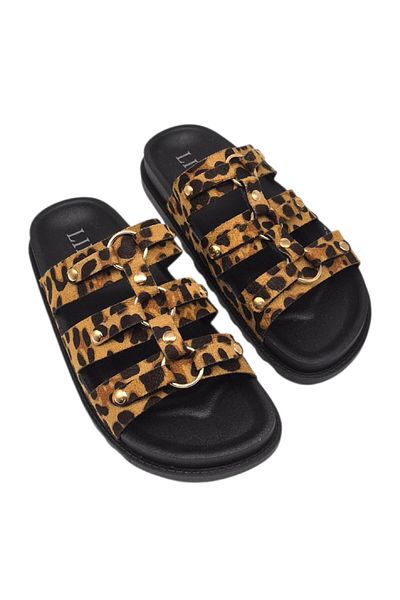 OEM Women's Casual Slippers, Comfortable Sole, Eco-friendly Leather, Lightweight and Modern, Animal Print, 36