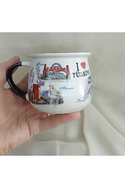 Hd Marketim Cup Mug Ceramic with Handle 200 ml Local Soft Drink Water Coffee Glass Antalya with Image
