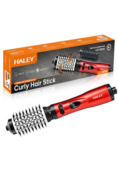 HALEY Rotary Brush, 1200w, 2 Speeds, 3 Temperature Settings, Ceramic Coating, Red/black