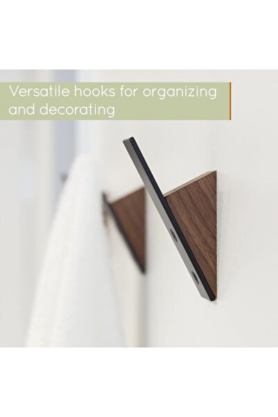 MAVİ TREND Wall Hanging Hanger - Set of 3 - Metal Wood Black Metal Hangers, Wall Hangers - Decorative Wall