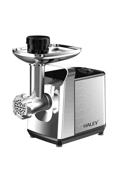 HALEY Meat Grinder, 3000w, Metal Gears, Stainless Steel Housing, Silver