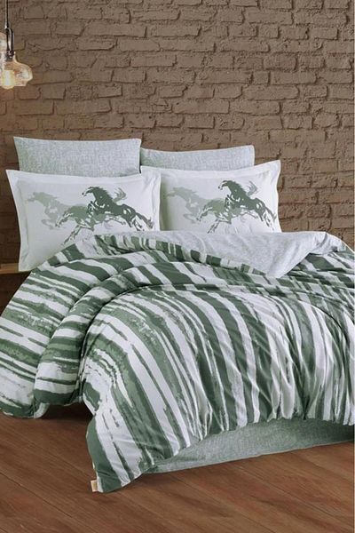 Hobby Cascade Double Poplin Duvet Cover Set Green