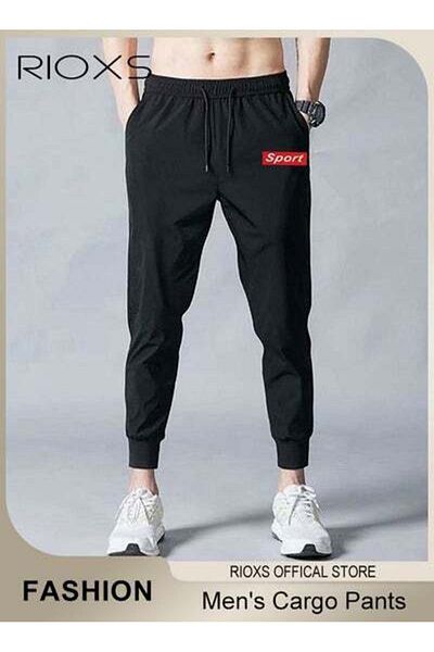 RIOXS Men's Joggers Pants, Athletic Workout Jogger Sweatpants, Drawstring Trouser Tapered Pant