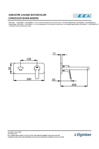Eca Luna Concealed Sink Faucet Surface Mounted Single Rosette