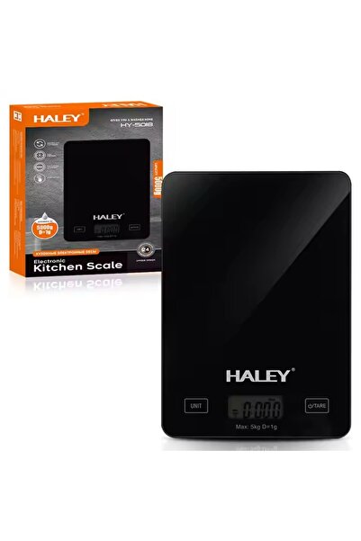 HALEY Electronic Scale, 5000G, Glass, for Kitchen, High Precision Digital, Black