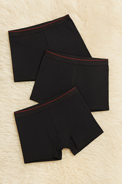 Loule Boxeri lungi negri din bumbac și lycra LL.IL00.KE05.001