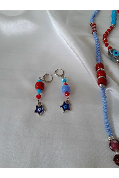 Minnoş Dükkan Bohemian Style Evil Eye Beaded Necklace Bracelet Earring Set