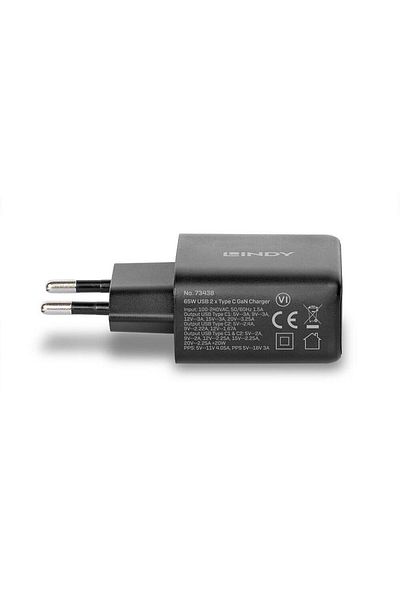 LİNDY 2x USB Type-C GaN 65W charger