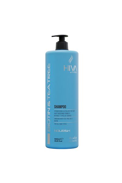 HİVA Shampoo, BY EVOQUE PROFESSIONAL, Biotin & Tea Tree, 1000 ml
