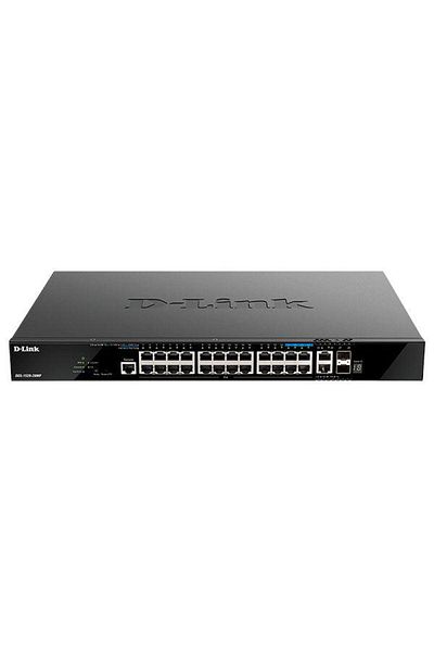 D-Link Switch DGS-1520-28MP, 28 porturi Gigabit,24 x 10/100/1000Base-T, 2 x 10GBase-T, 2 x 10G
