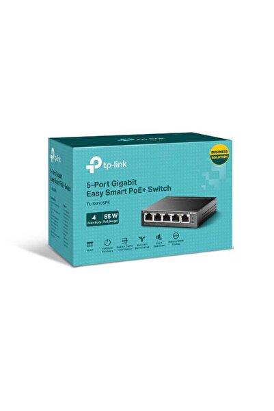 TP-LINK Switch TP- Link TL- SG105PE, 5 porturi Gigabit, Desktop, Easy Smart, POE, capacitate 10Gbps