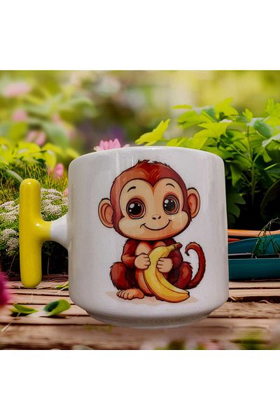 GameFruy Cute Monkey Double Sided Printed Mug - Ceramic Tea, Coffee Gift Cup