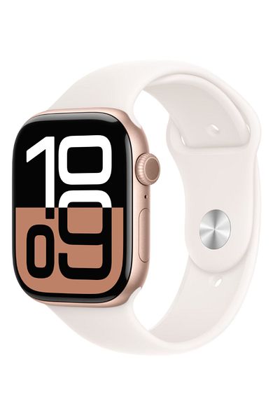 Apple Watch Series 10 GPS 46mm Rose Gold Aluminium Case with Light Blush Sport Band - S/M