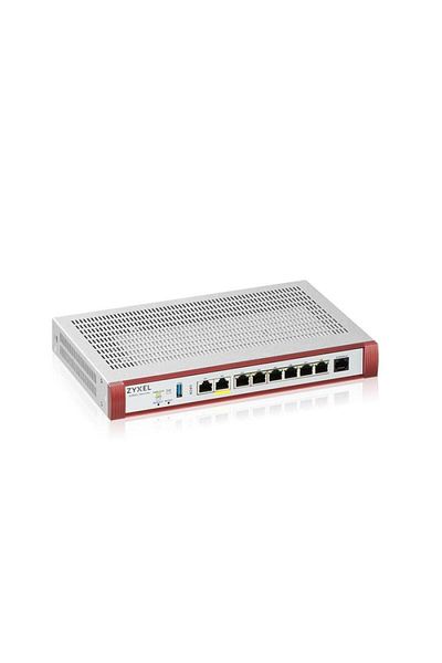 ZyXEL USG FLEX200 H Series, User-definable ports with 1*2.5G, 1*2.5G( PoE+) & 6*1G, 1*USB with1