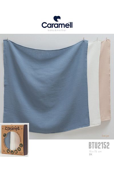 Caramel Caramell Basic Muslin 3-Piece Blanket Btu 2152
