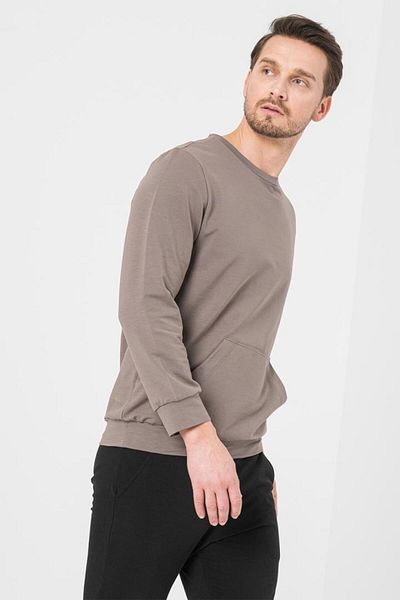 Pegas MEN'S CASUAL COTTON BLOUSE TAUPE-L