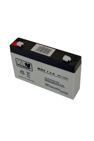 Other AGM battery 7.2Ah 6V MW Power series, MWS7.2-6, F1 connection terminal, dimensions 151×35×