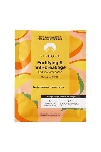 SEPHORA COLLECTION Mango Hair Sleeping Mask – Overnight Cream Mask + Cap for Nourished Hair 30ml