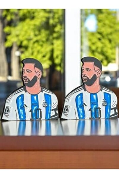 Toybox Metal Adhesive Sticker Design of Lionel Messi for Mobile or Any Smooth Surface, 2 Pieces