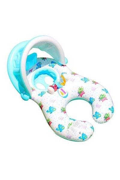 Toyska Inflatable float for mother and child, detachable sunshade and child support, white, Toyska®