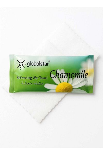 Globalstar Chamomile Refreshing Wet Towels – Fresh Scented Cotton Towels For Daily Hygiene – Ava