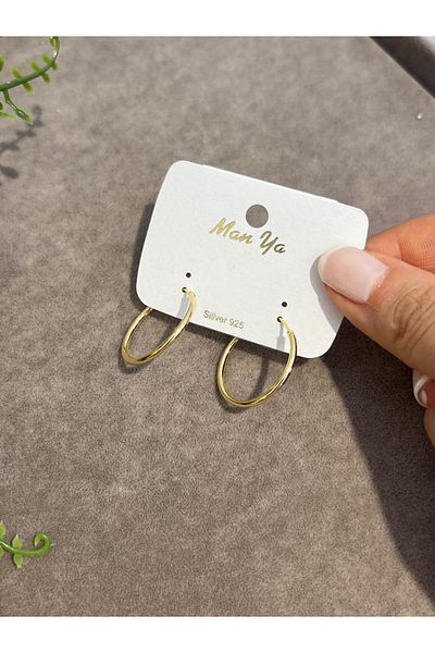 VİYA Gold Pearl and Zircon Stone Hoop Earrings Steel Earrings