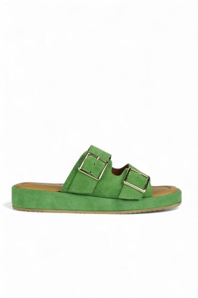 Fitbas 411007 677 Γυναικείες παντόφλες μεγάλου και μικρού μεγέθους σε πράσινο...