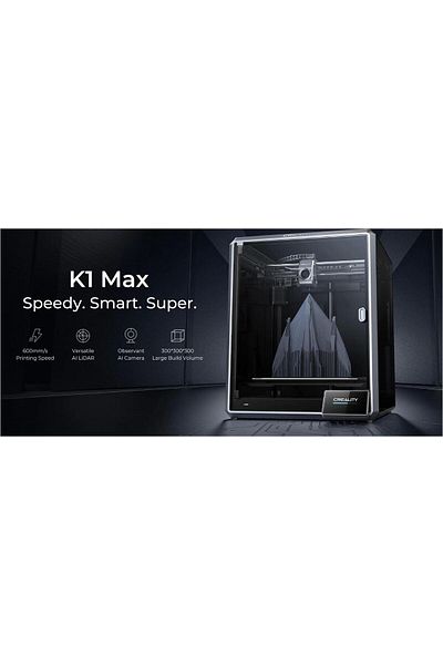 Creality K1 MAX 3D Printer, FDM Technology, printing speed 600mm/s, Accuracy 100 +/-0.1mm,