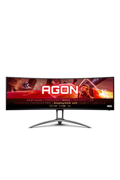 Aoc AG493UCX2 Monitor curbat super ultrawide de 48.8 inci, 5120x1440, 165Hz, VA