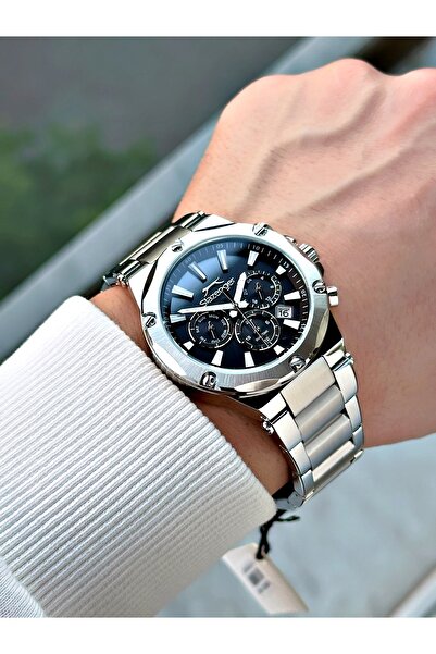 Slazenger 10 Atm Waterproofness Silver-Black Color Steel Cord Steel Case Men Wristwatch 2501.02Mr