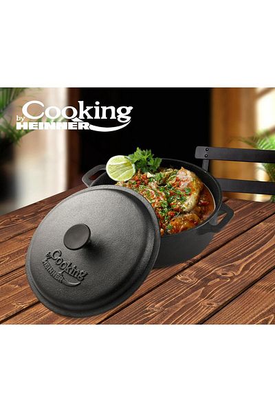 Heinner PURE CAST IRON SEMI-POWDER+LIDER 26.4x11CM, 5 L, COOKING BY HEINNER