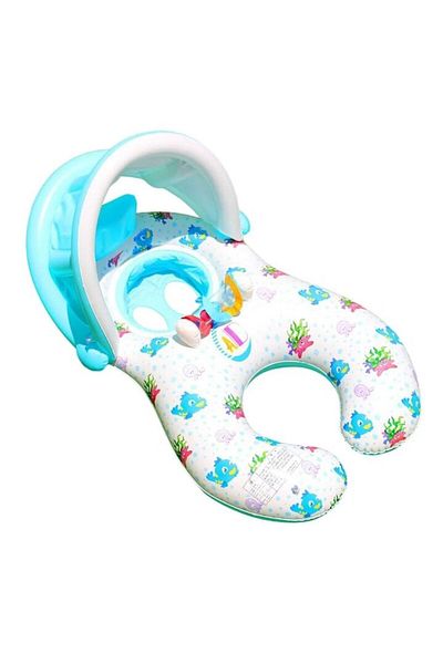Toyska Inflatable float for mother and child, detachable sunshade and child support, white, Toyska®