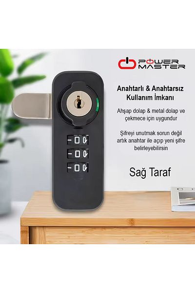 usin Left 3 Digit Combination and Key Mechanical Home Workplace School Hotel Furniture Drawer Cabinet Lock-Left Lock