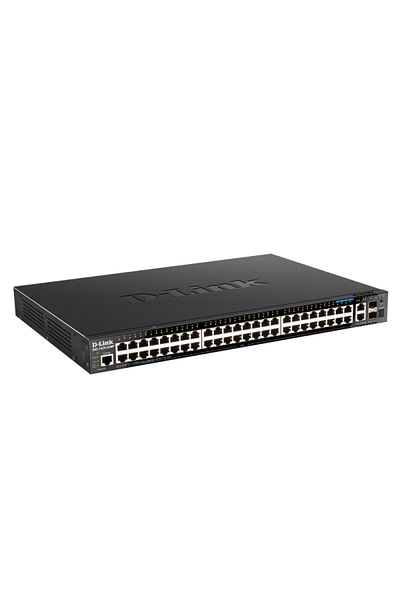 D-Link DGS-1520-52MP Switch, 48 Gigabit ports, 2 SFP+ ports, Capacity 80Gbps, 16K MAC, 17