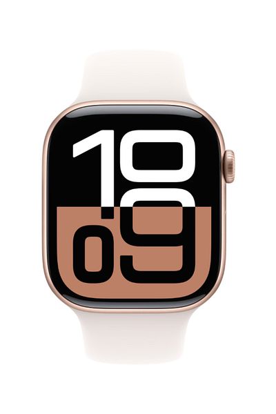Apple Watch Series 10 GPS 46mm Rose Gold Aluminium Case with Light Blush Sport Band - M/L