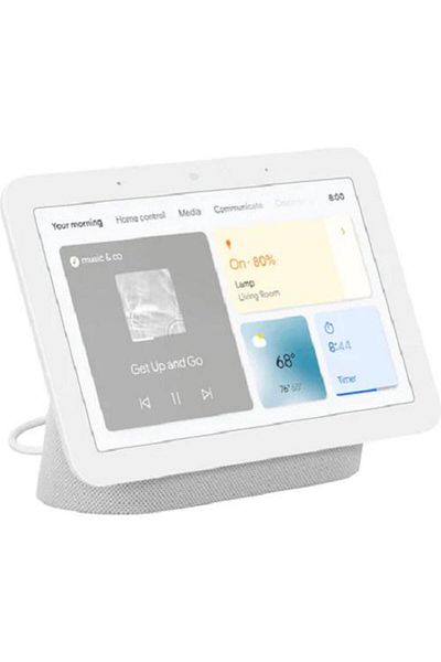 Google Nest Hub Smart Speaker (2nd Gen), 7 touchscreen, Wi-Fi, Bluetooth, 3 Microphones, White