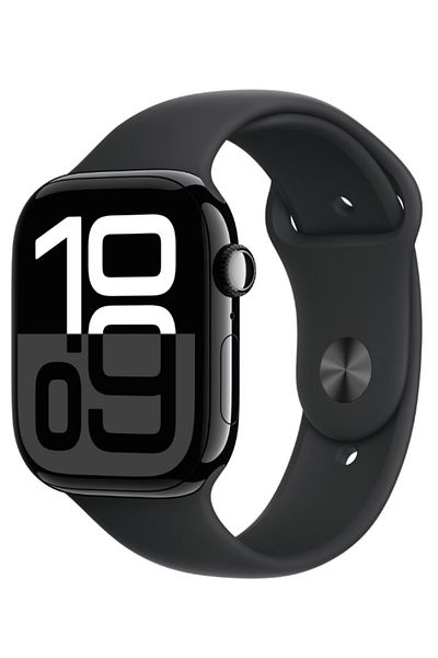 Apple Watch Series 10 GPS 46mm Jet Black Aluminium Case with Black Sport Band - S/M