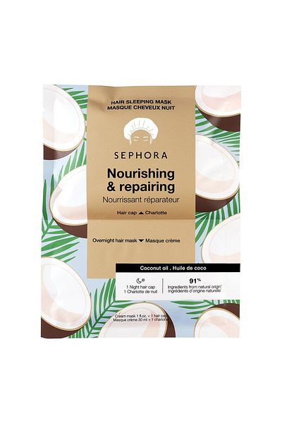SEPHORA COLLECTION Hair Sleeping Mask Coconut – Nourishing Overnight Repair Cream + Cap 30ml