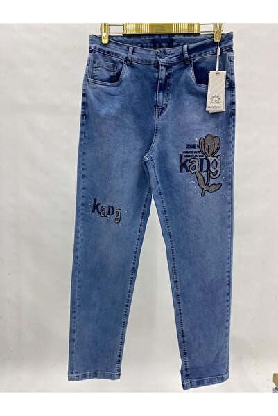 LADYDUİN Süper Likralı Nakış ve Taş Detaylı Jean
