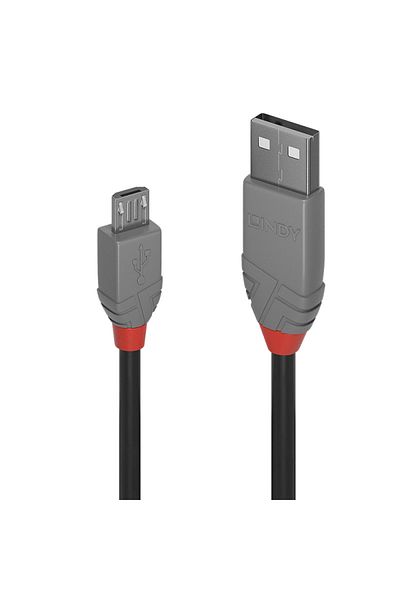 LİNDY Cablu transfer LY-36731, USB 2.0 Type A to MicroUSB, 0.5m, Anthra Line