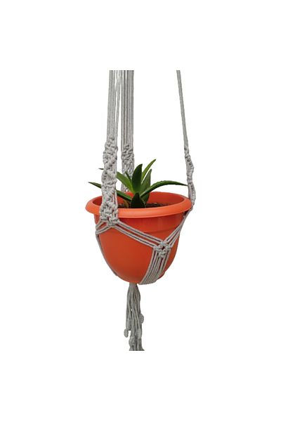 OEM Gray macrame flower pot hangers