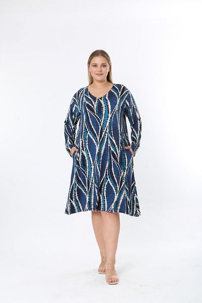 XL Modam ROCHIE DE MĂRIME MARE DE LICYLIC ALBASTRU CU MODEL DE FEMEI