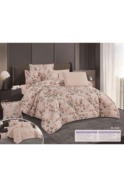 Moon 6 Pieces Double King Size Comforter Set, Soft and Comfortable, Double Pattern, Comforter Size 250x230 cm