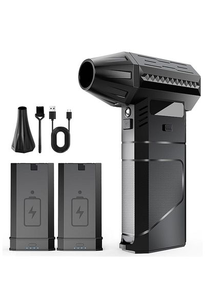 MACASORE Suflantă de aer F3 cu 2 baterii detașabile, duze magnetice, mini suflantă cu LED